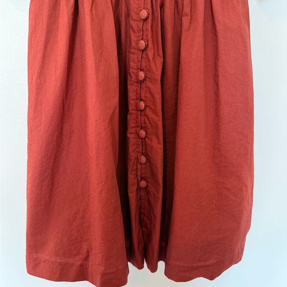 Anthropologie Maeve Puff Sleeved Mini Dress Rust Small - Picture 4 of 9